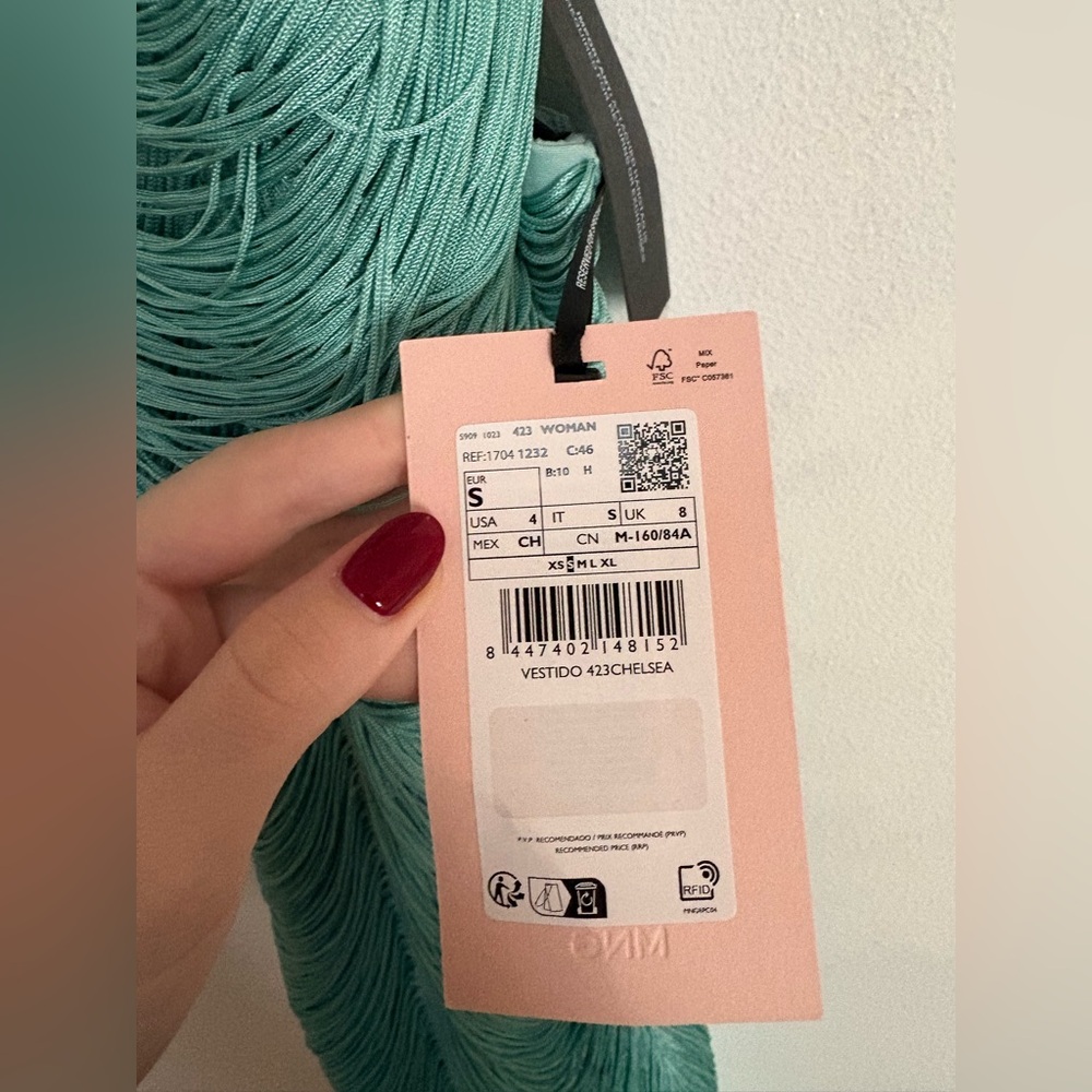 NWT MANGO CAPSULE FRINGED DRESS WITH LOW BACK - Picture 9 of 13